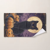 Halloween thema tarot kaart met een zwarte kat handdoek (Handdoek)