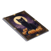 Halloween thema tarot kaart met een zwarte kat notitieboek (Rechterzijde)