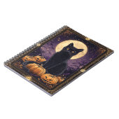 Halloween thema tarot kaart met een zwarte kat notitieboek (Linkerzijde)