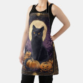 Halloween thema tarot kaart met een zwarte kat schort (Insitu)