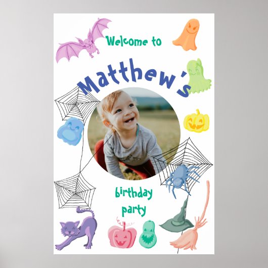 Halloween-thema Verjaardagsfeest welkom poster (Voorkant)