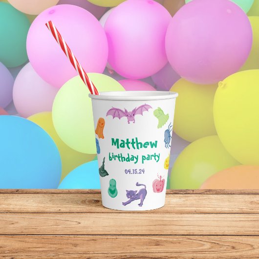 Halloween-thema verjaardagsfeestje papieren bekers