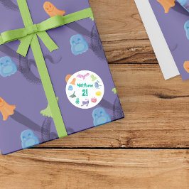 Halloween-thema verjaardagsfeestje ronde sticker