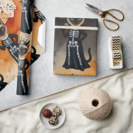 Halloween-thema voor Siamese kat liefhebbers Cadeaupapier