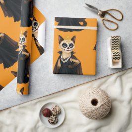 Halloween-thema voor Siamese kat liefhebbers Cadeaupapier