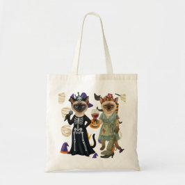 Halloween-thema voor Siamese kat liefhebbers Tote Bag