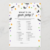 Halloween thema wat zit er in je tas douche spel programmakaart (Voorkant)