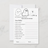 Halloween thema wensen voor het baby shower spel kaart (Voorkant)