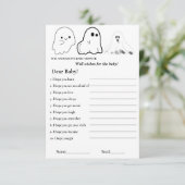 Halloween thema wensen voor het baby shower spel kaart (Staand voorkant)