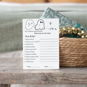 Halloween thema wensen voor het baby shower spel kaart