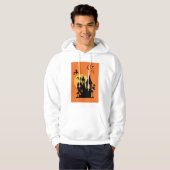 Halloween thema wit Basic mannen Hoodie (Voorkant volledig)