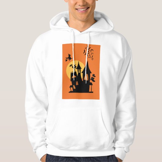 Halloween thema wit Basic mannen Hoodie (Voorkant)