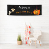 Halloween themafeest Gepersonaliseerde familienaam Spandoek (Insitu)