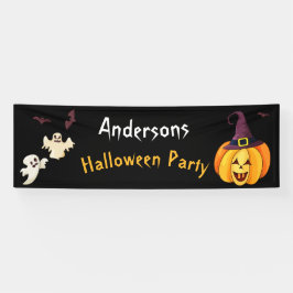 Halloween themafeest Gepersonaliseerde familienaam Spandoek