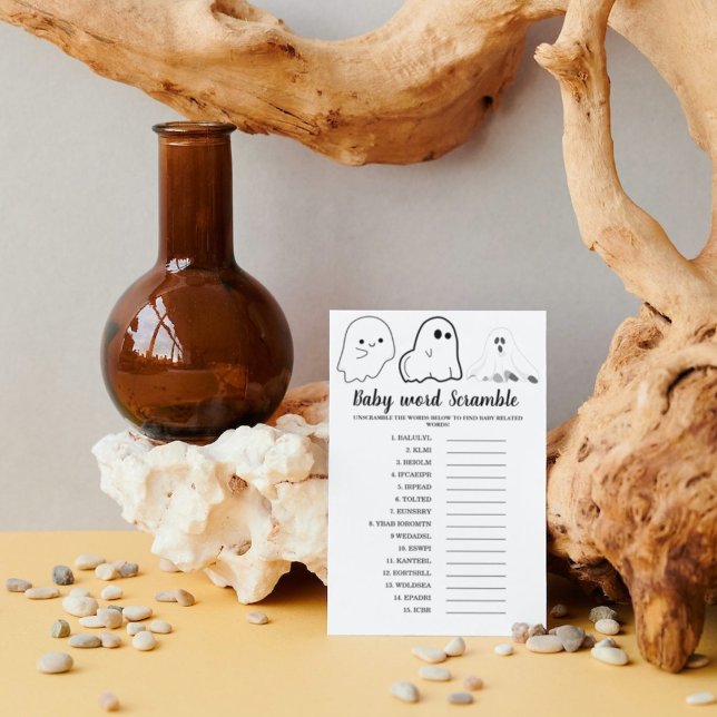 Halloween thema's woord scramble baby shower spel (Creator heeft geüpload)