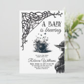 Halloween Theme Baby is het brouwen van zwart Baby Kaart (Staand voorkant)