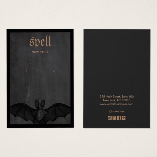 Halloween Theme Bat Earring Display Kaart (Voorkant /achterkant)