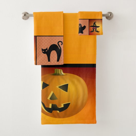 Halloween Theme Bathroom Towel Set Bad Handdoek (Insitu)