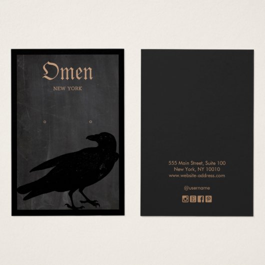 Halloween Theme Black Crow Earring Display Kaart (Voorkant /achterkant)