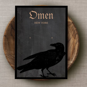 Halloween Theme Black Crow Earring Display Kaart