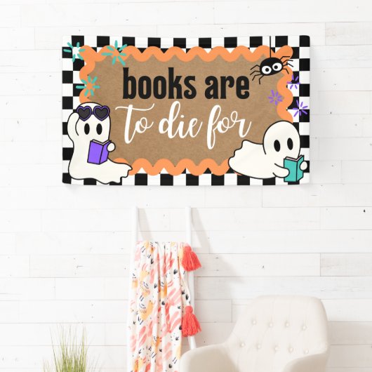 Halloween Theme Classroom Library Banner Books Art (Insitu)