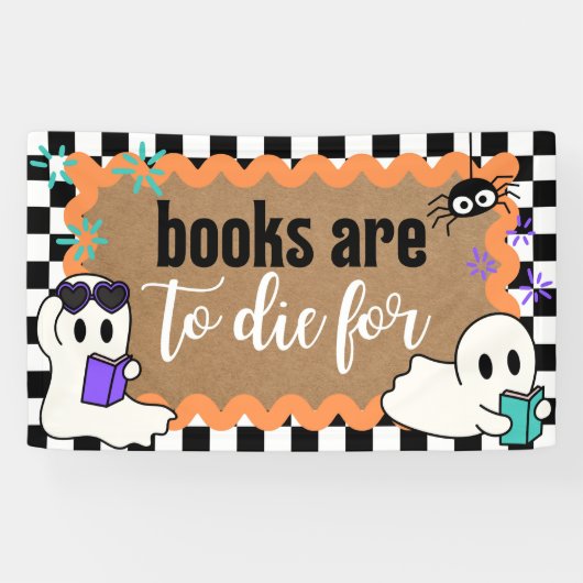 Halloween Theme Classroom Library Banner Books Art (Horizontaal)