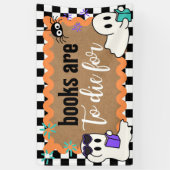 Halloween Theme Classroom Library Banner Books Art (Verticaal)
