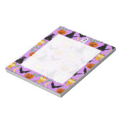 Halloween Theme Collage Toss Pattern Paars Notitieblok (Linkerzijde)