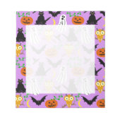 Halloween Theme Collage Toss Pattern Paars Notitieblok (Voorkant)