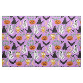 Halloween Theme Collage Toss Pattern Paarse Cute Stof (Fat Quarter)