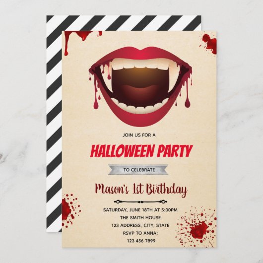 Halloween theme feestdagenkaart (Voorkant / Achterkant)