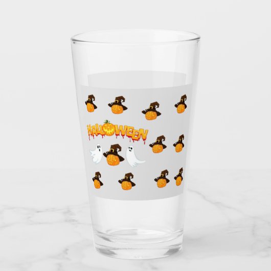 Halloween theme: Ghosts and pumpkin Glas (Voorkant)