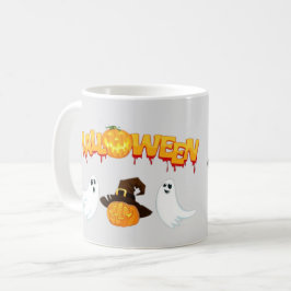 Halloween theme: Ghosts and pumpkin Koffiemok