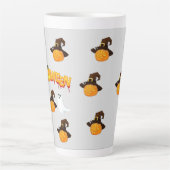 Halloween theme: Ghosts and pumpkin Latte Mok (Voorkant)