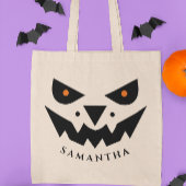 Halloween Theme Jack O Lantern Pumpkin Face Tote Bag