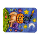 Halloween Theme Magnet met Bird Cat Pumpkin & Pig Magneet (Horizontaal)