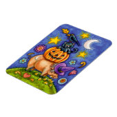 Halloween Theme Magnet met Bird Cat Pumpkin & Pig Magneet (Linkerzijde)