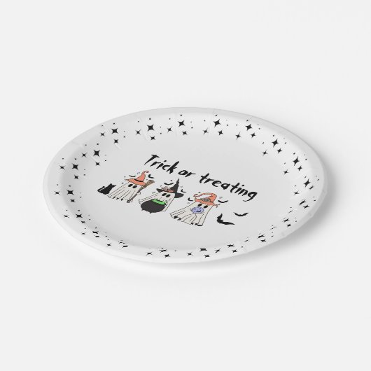 Halloween Theme Papieren Bordje (Gekanteld)