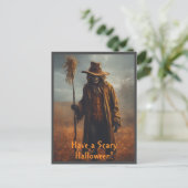 Halloween Theme - Scary Looking Scarecrow Briefkaart (Staand voorkant)