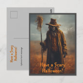 Halloween Theme - Scary Looking Scarecrow Briefkaart (Voorkant / Achterkant)