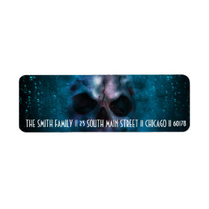 Halloween Theme Scary Skull Return Address Etiket