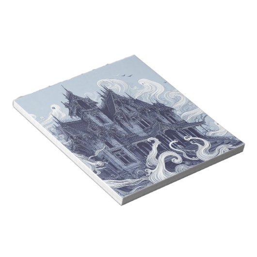 Halloween Theme Spooky Haunted Mansion Notitieblok (Schuin)