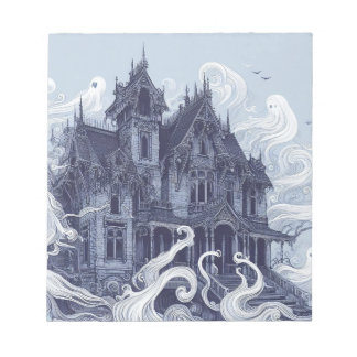 Halloween Theme Spooky Haunted Mansion Notitieblok