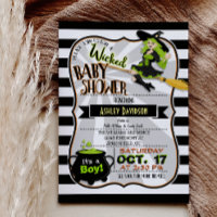 Halloween Theme Witch Baby shower Uitnodiging