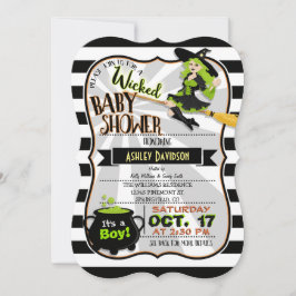 Halloween Theme Witch Baby shower Uitnodiging