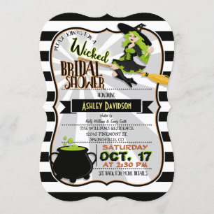 Halloween Theme Witch Bridal Shower Uitnodiging