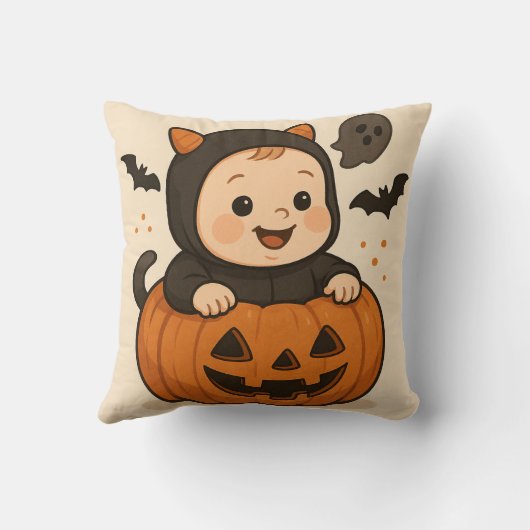 Halloween-themed baby image pillow kussen (Achterkant)
