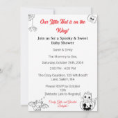 Halloween Themed Baby Shower Invite Kaart (Achterkant)