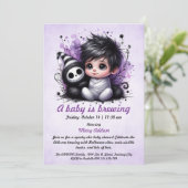 Halloween-themed babyshower uitnodiging (Staand voorkant)