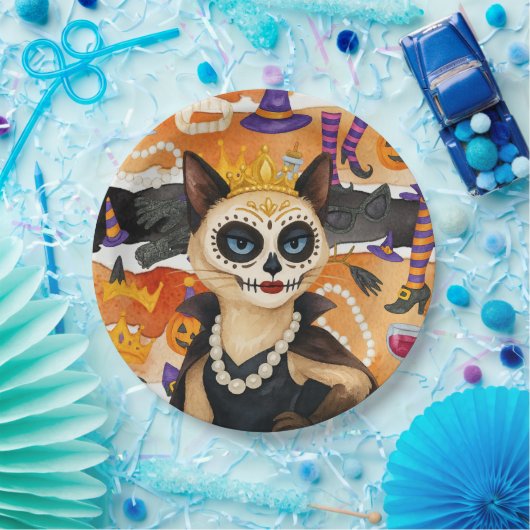 Halloween themed for Cat Lovers Party  Papieren Bordje (Feest)